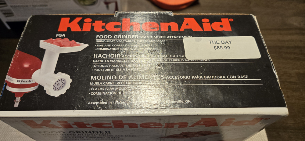 New KitchenAid FGA Food Grinder Stand Mixer Attachment - photo 2