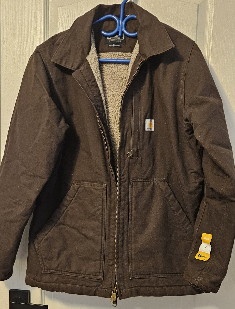 Carhartt Men's Sherpa Lined Coat Dark Brown Small
