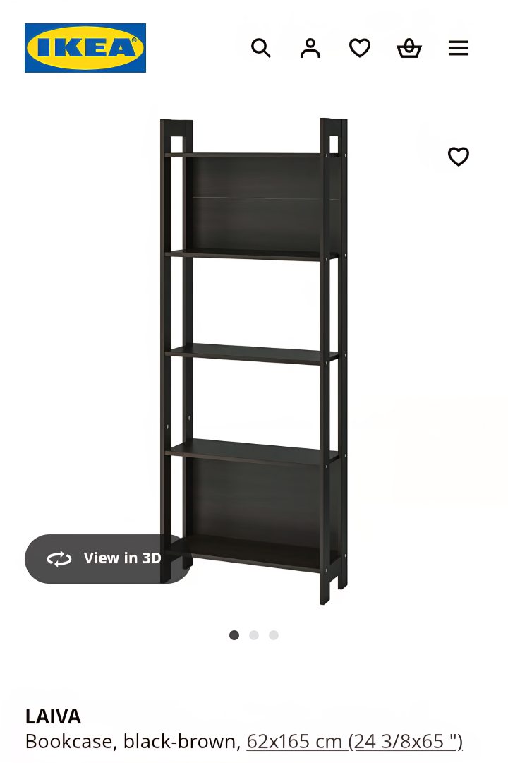 IKEA LAIVA Bookcase - Black-Brown - photo 2