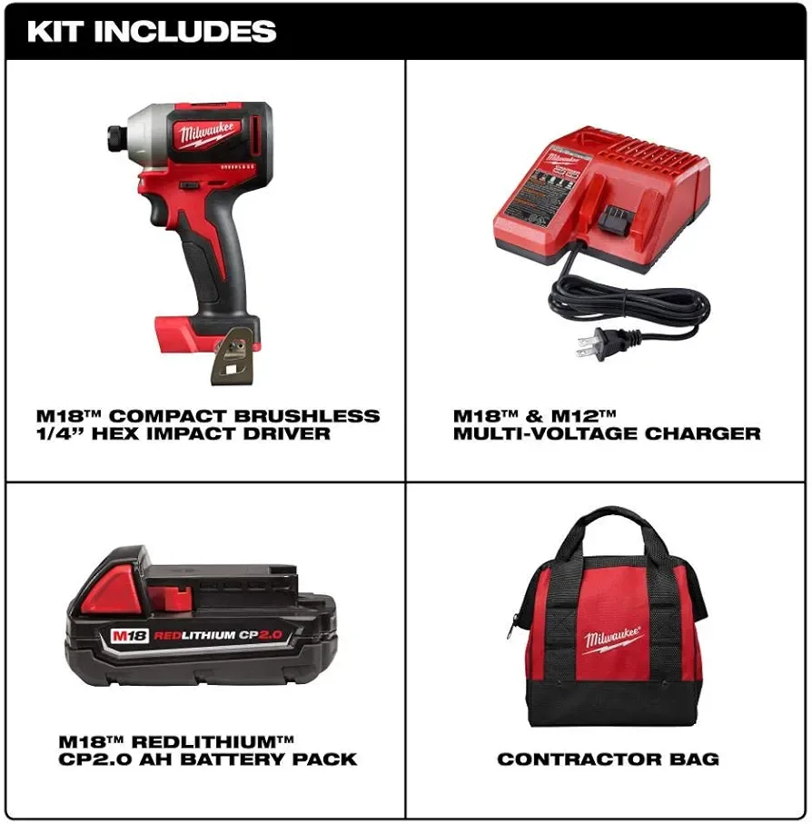🆕️Milwaukee M18 1/4" Hex Impact Driver Kit image indicator(5)