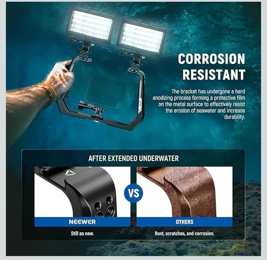 NEEWER Underwater Dive Rig for Action Camera AC001 Black image indicator(4)