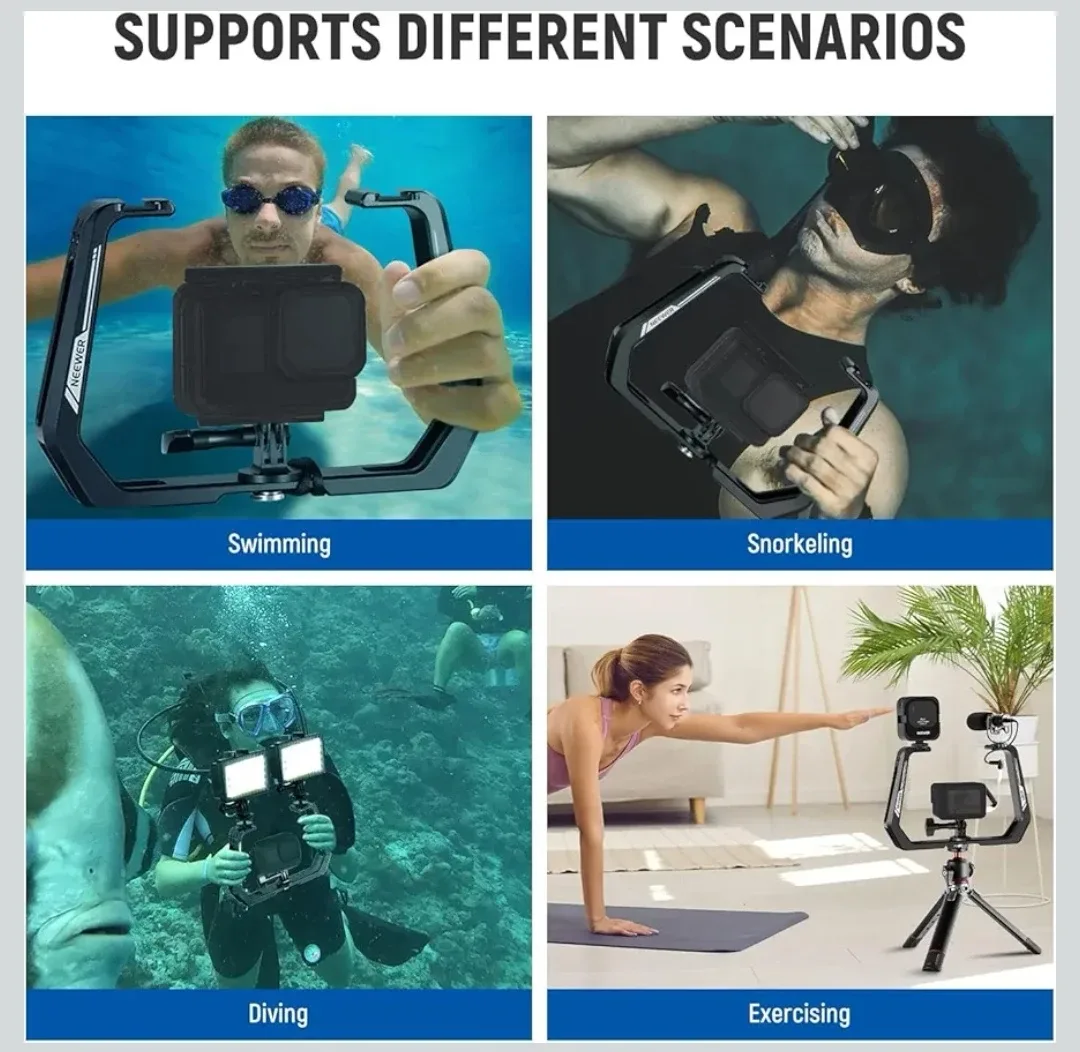 NEEWER Underwater Dive Rig for Action Camera AC001 Black image indicator(5)