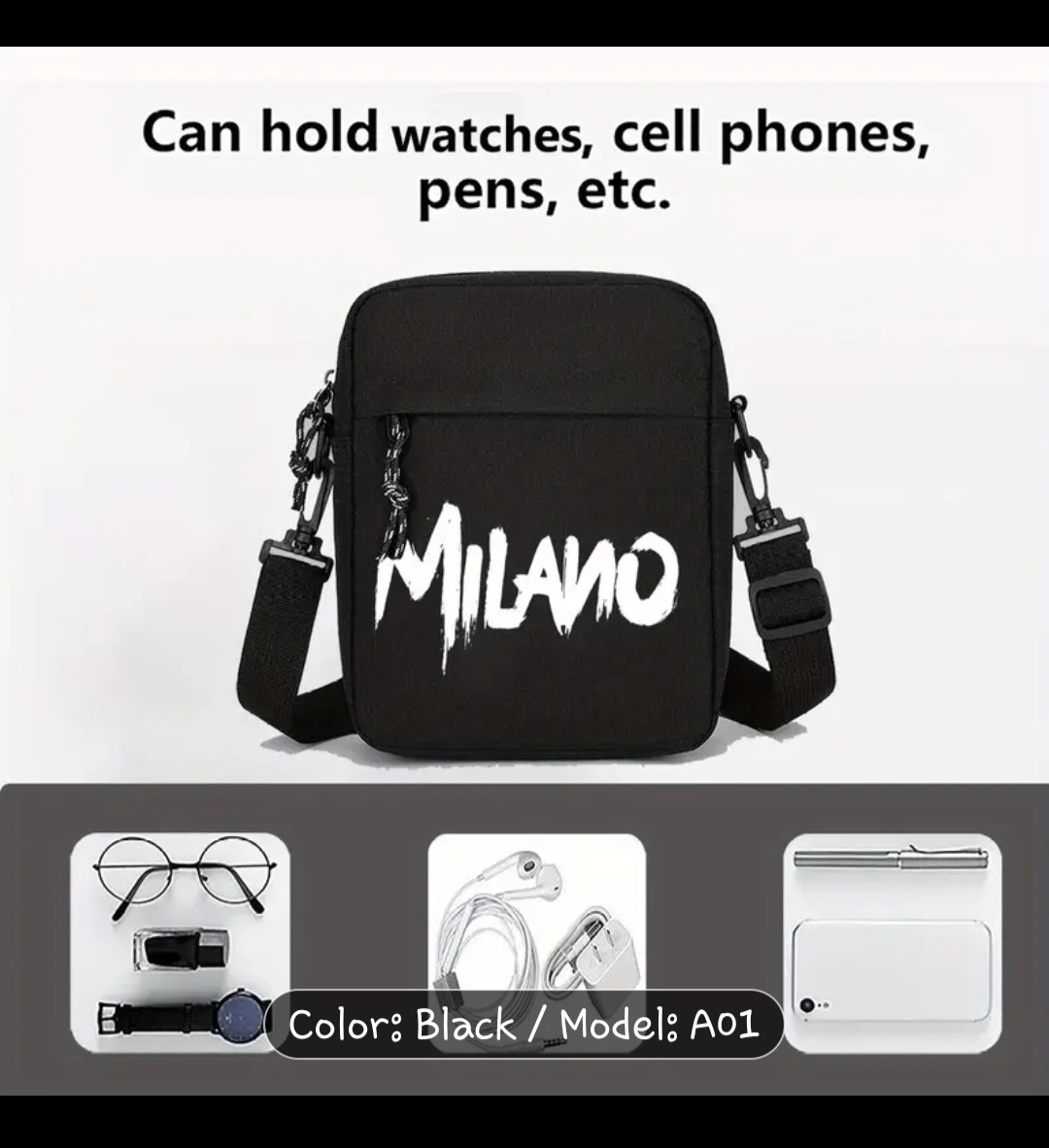 Milano Black Crossbody Bag✨️🎒 - photo 3