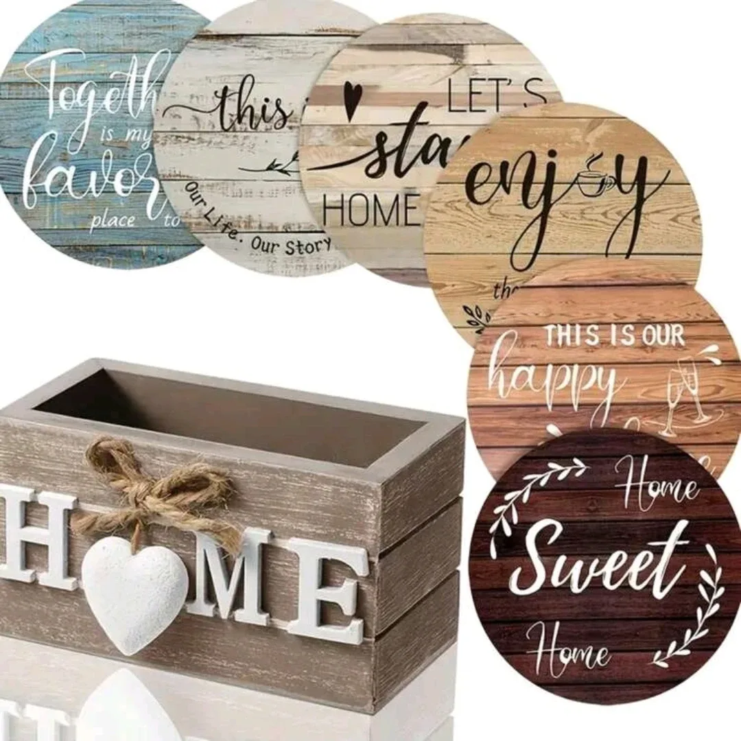 Home Decor Coasters, Set of 6