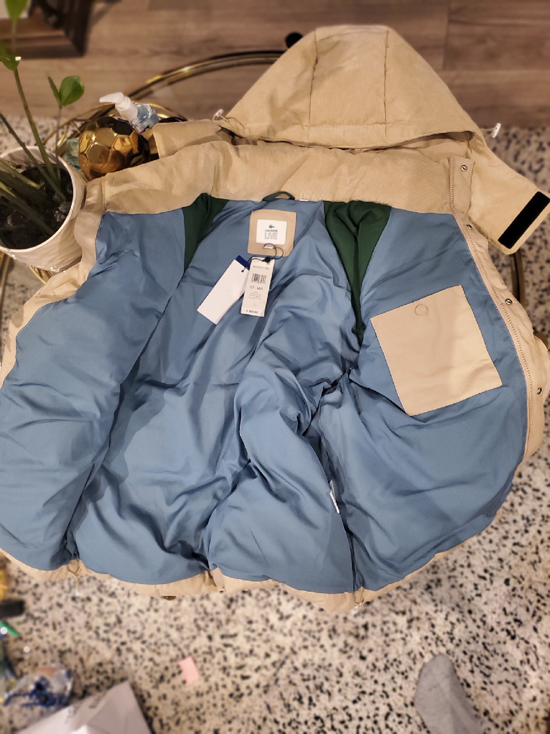 Lacoste LIVE Beige Corduroy Puffer Jacket - M/L - photo 4