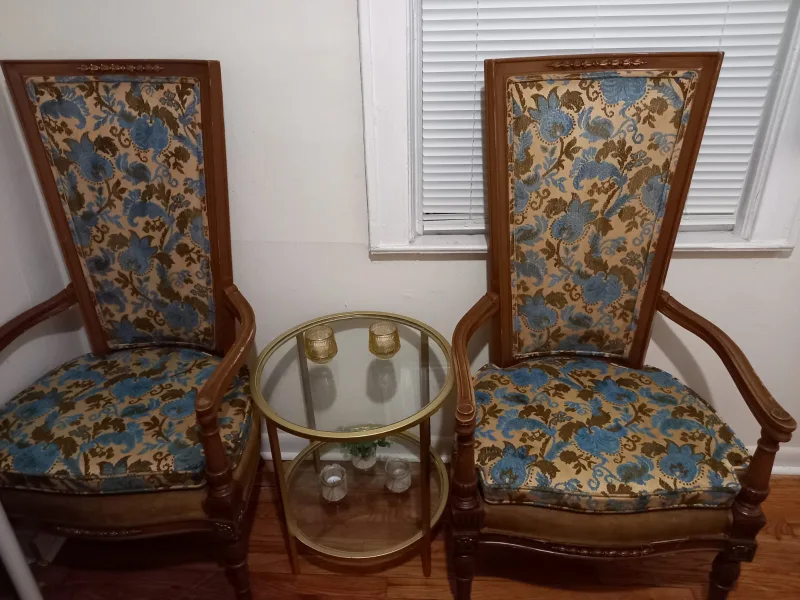 Vintage Accent Chairs & Glass Side Table image indicator(2)