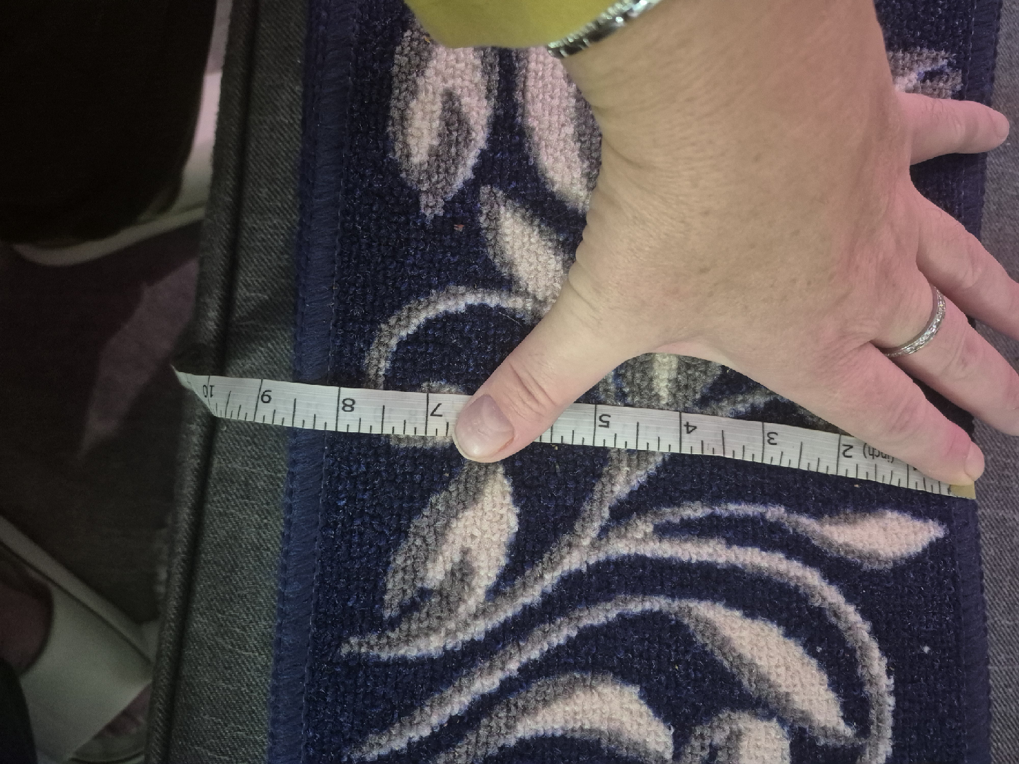 Carpet Stair Treads, Blue Floral Pattern - photo 3