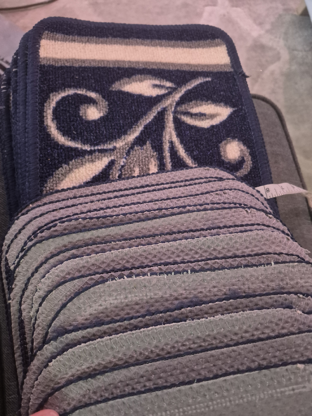 Carpet Stair Treads, Blue Floral Pattern - photo 4