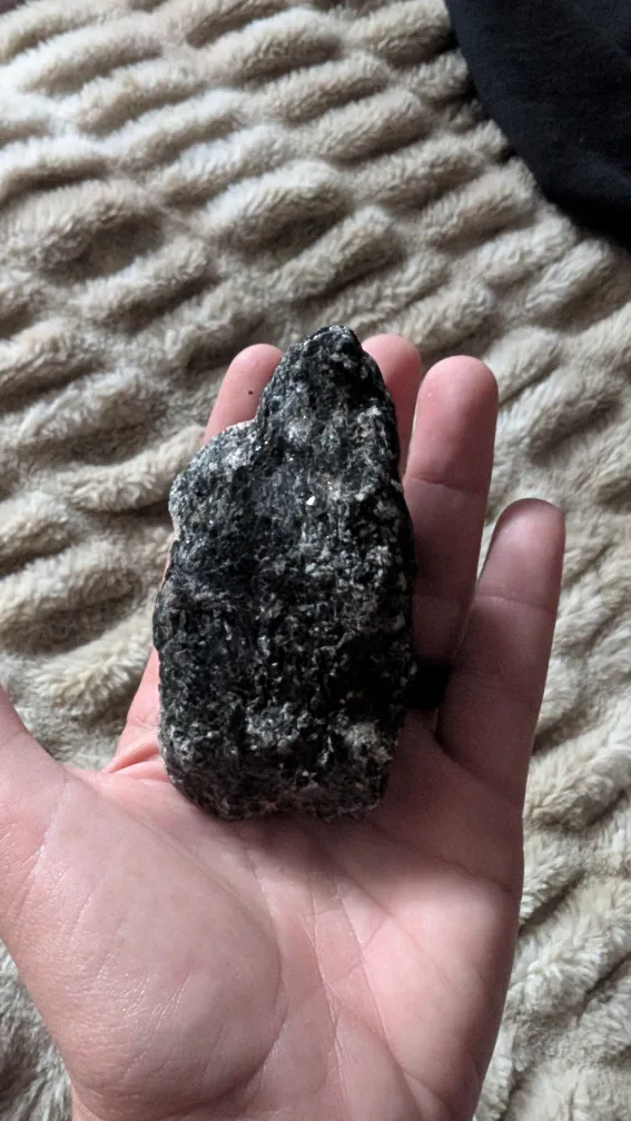 Large raw black tourmaline with pink feldspar and pink quartz. image indicator(6)