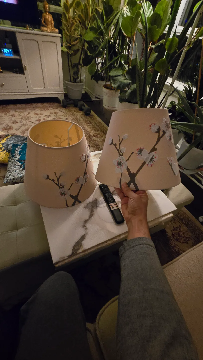 Pair of IKEA Floral Patterned Lampshades
