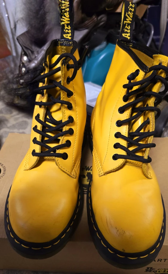 Dr. Martens 1460 Yellow Smooth Leather Boots