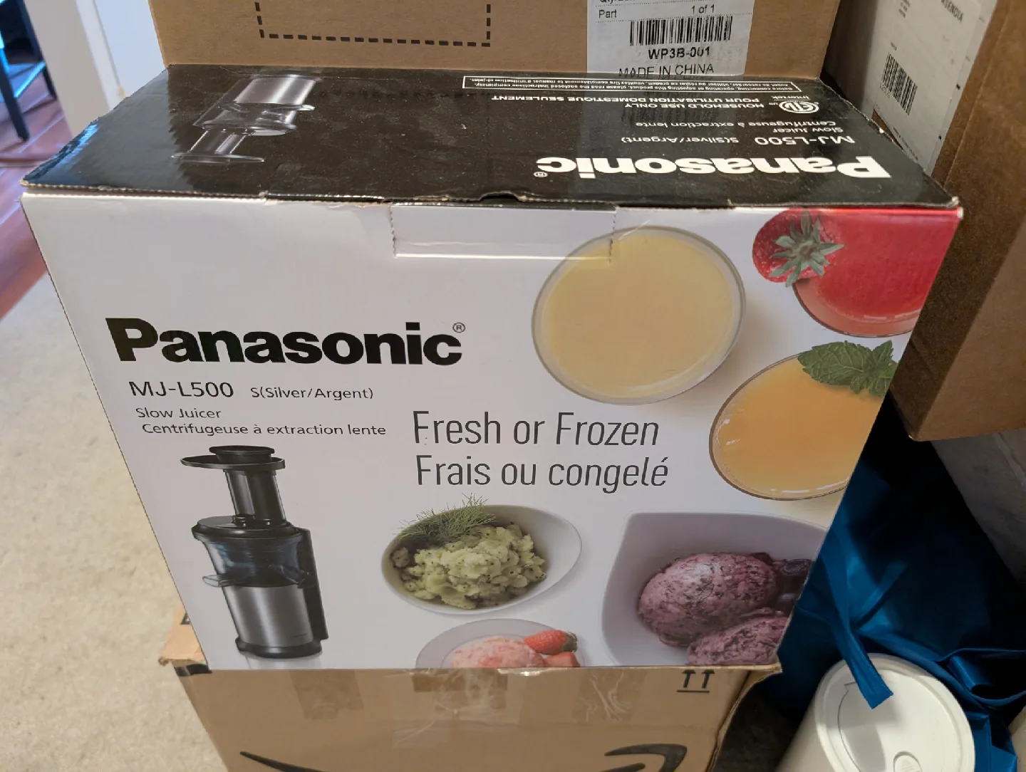 Panasonic MJ-L500 Slow Juicer, Black/Silver image indicator(2)