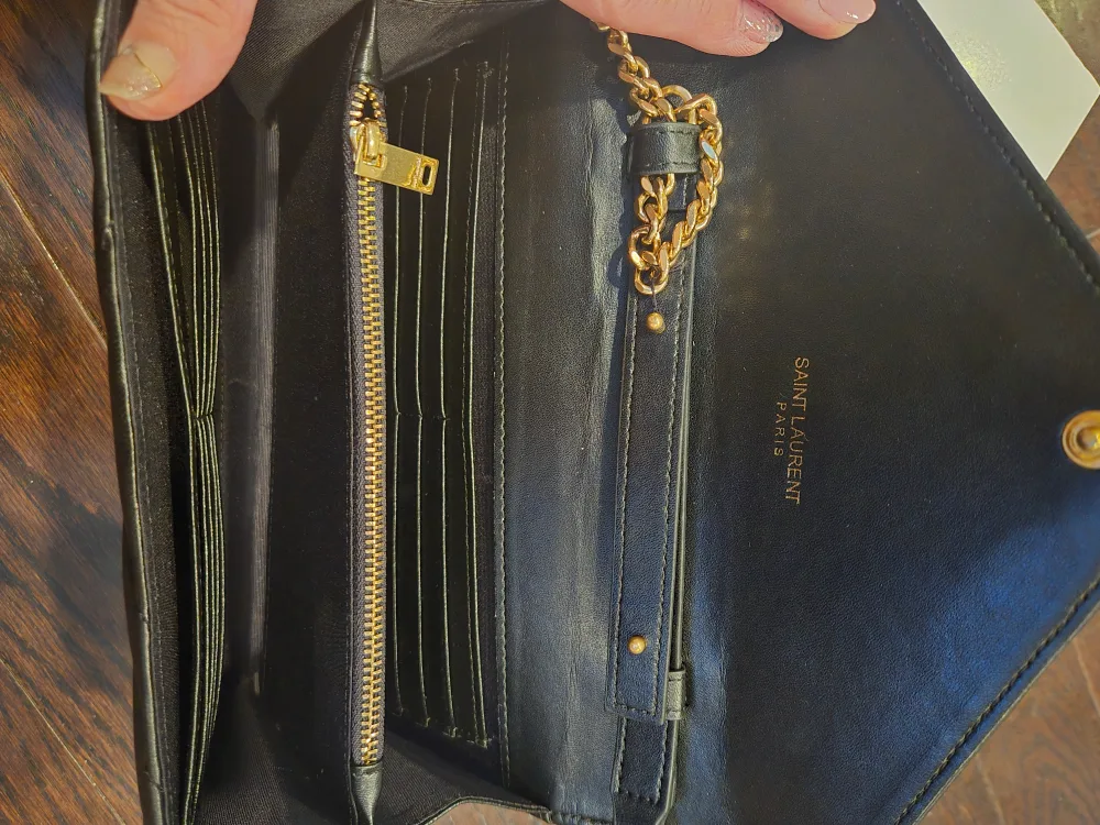 Yves Saint Laurent Black Leather Chain Wallet image indicator(2)