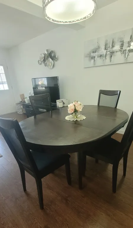Dark Wood Dining Table with 4 Chairs image indicator(2)