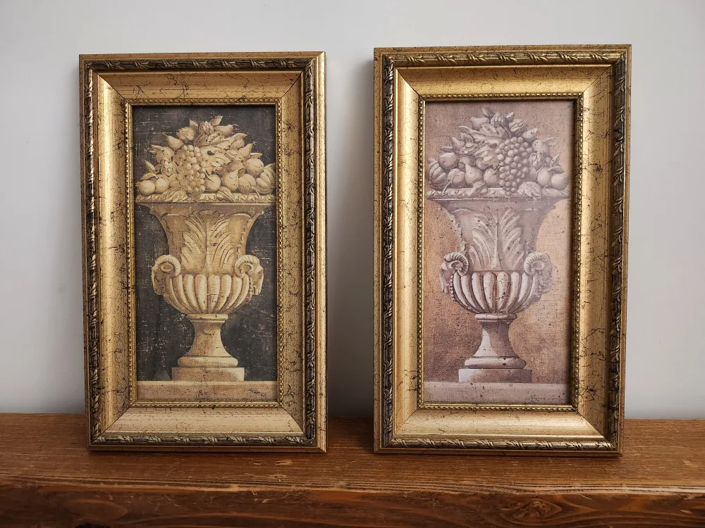 Framed Fruit Urn Prints - Set of 2 thumbnail