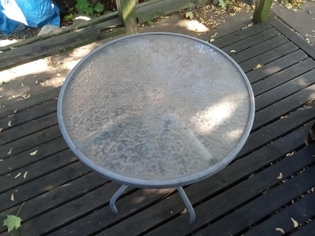 Round Glass Top Patio Table - photo 2