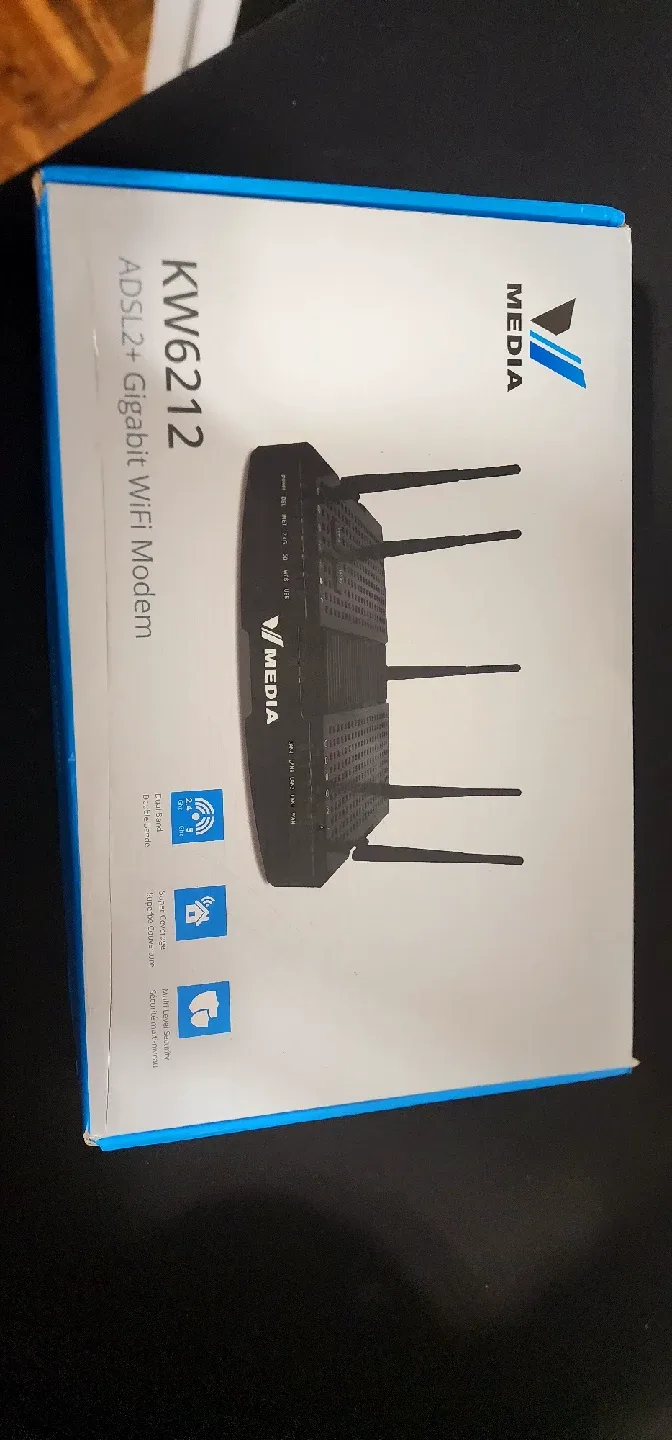 MEDIA KW6212 ADSL2+ Gigabit WiFi Modem - New in Box! thumbnail