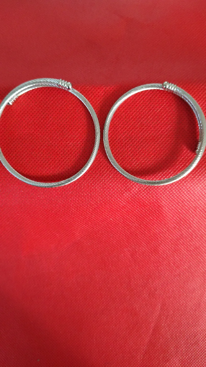 Silver Bangle Bracelets - Set of 2 image indicator(2)