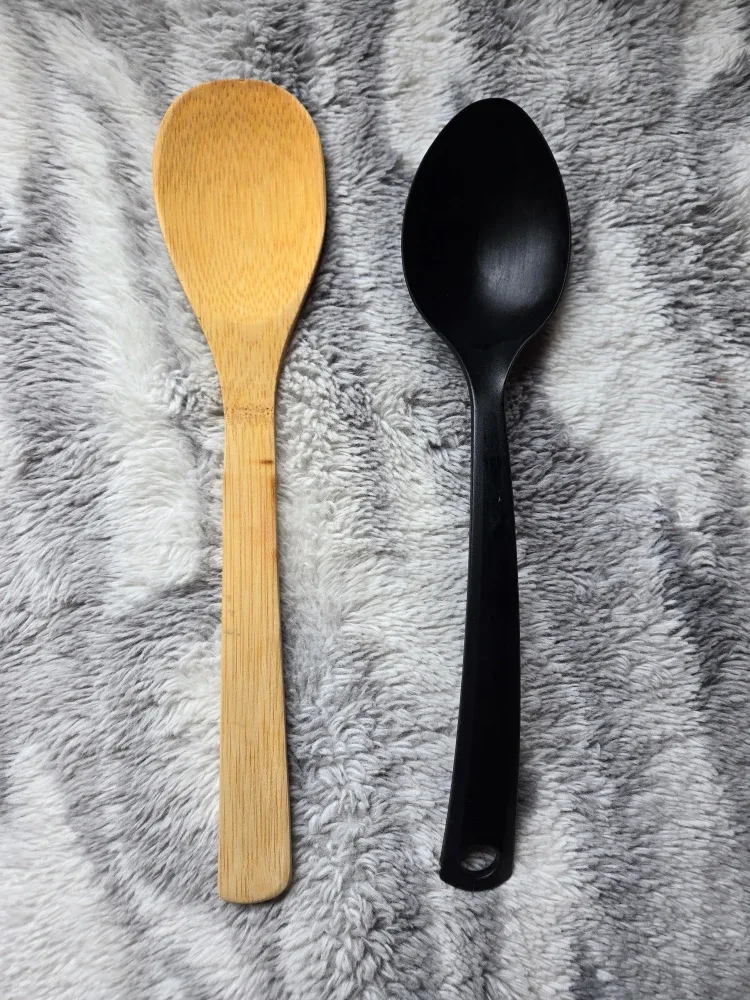 Wooden and Black Cooking Spoons thumbnail
