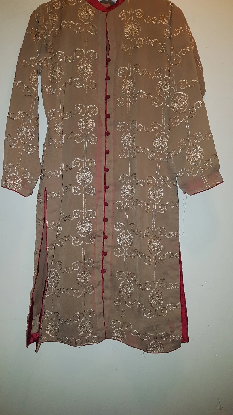 Embroidered Tunic & Red Pants Set