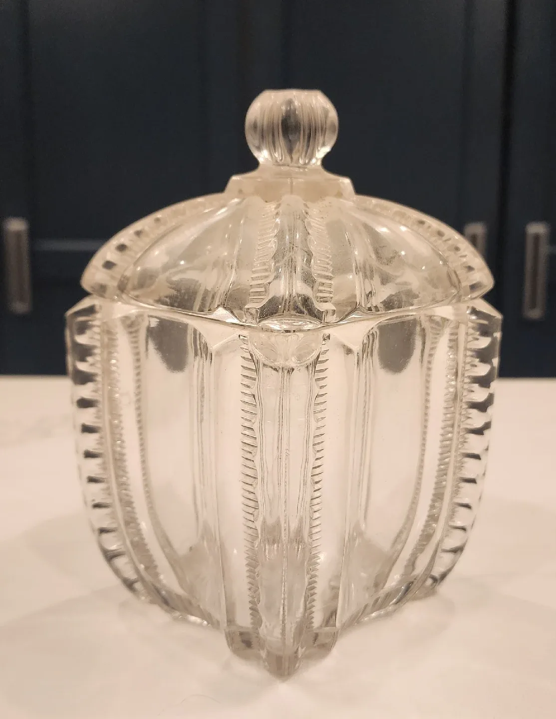 Vintage Clear Glass Lidded Candy Dish image indicator(2)