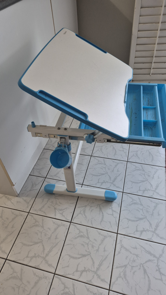 Adjustable Kids Desk - White & Blue