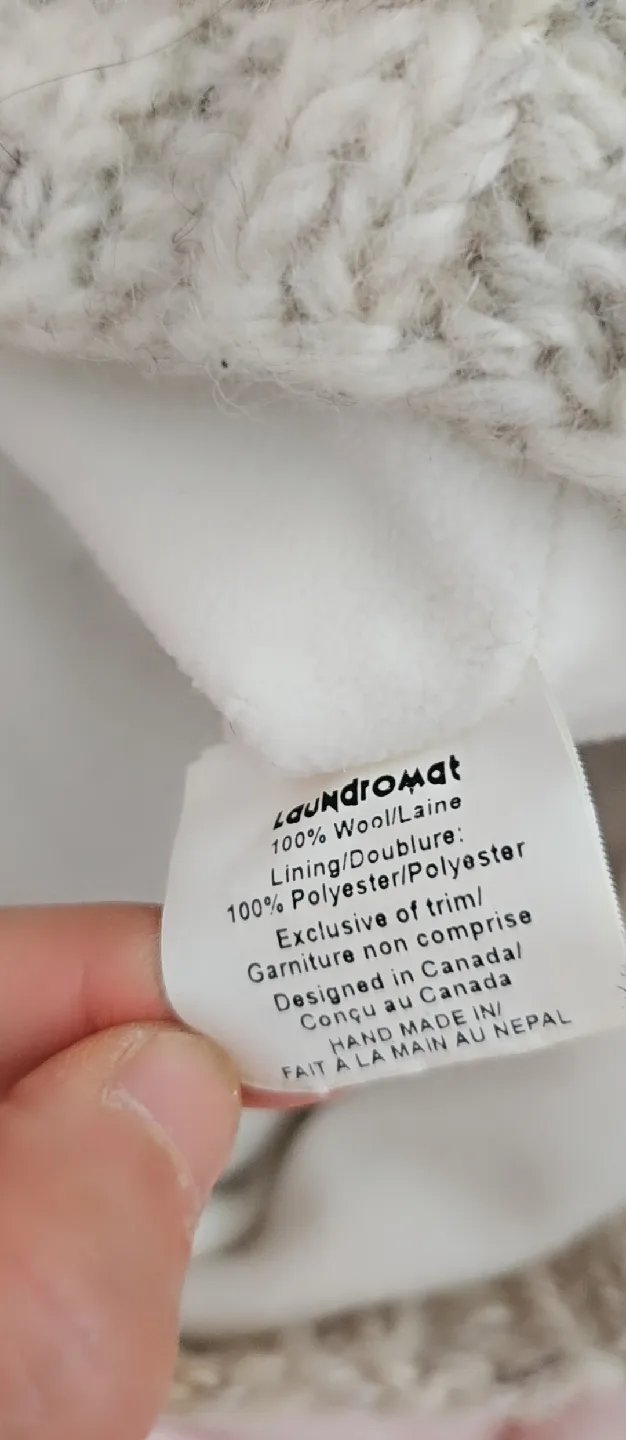 💚🤍💫Laundromat Knit Beanie - Beige with Green/Brown Stripe image indicator(3)