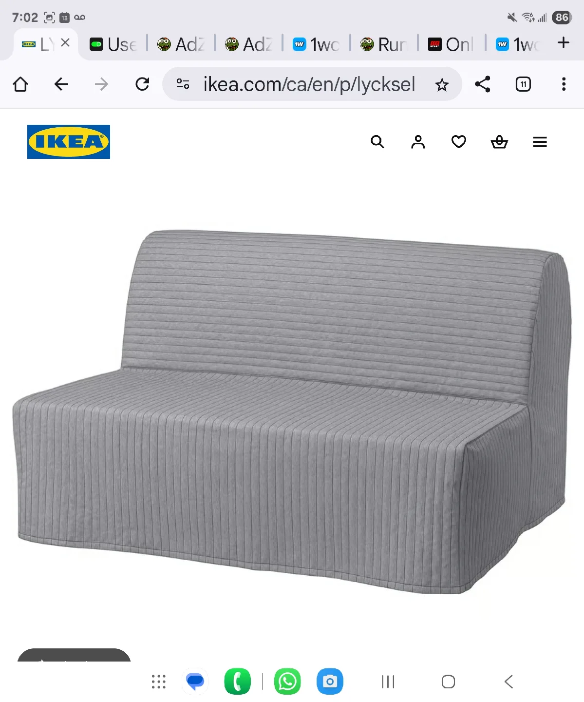 IKEA LYCKSELE Loveseat Sofa Bed thumbnail