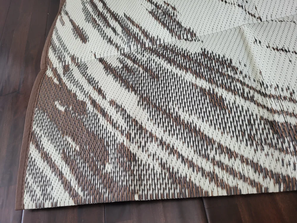 New Outdoor Rug Waterproof Portable Beige & Brown image indicator(4)