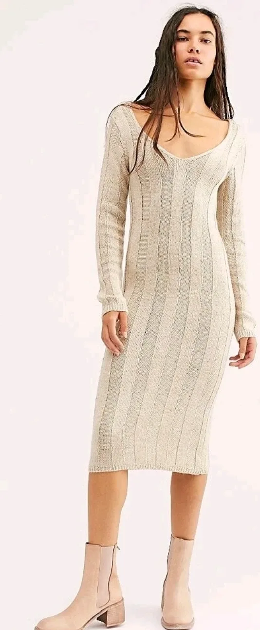 Free People Knit Dress - Beige