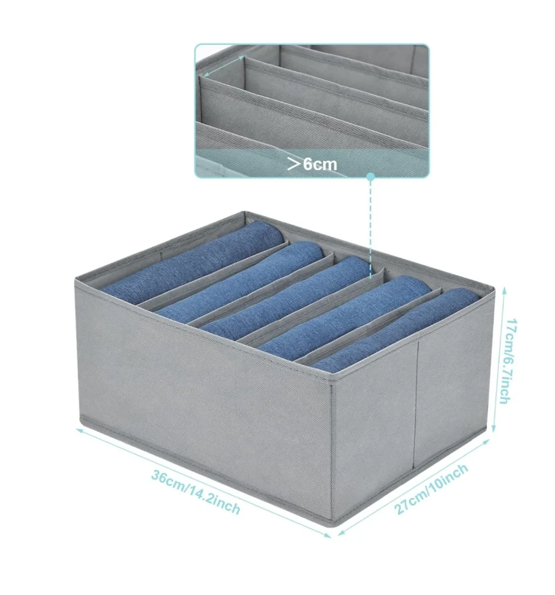 4 Pack Foldable Closet Clothes Organizer - 5 Grids image indicator(6)