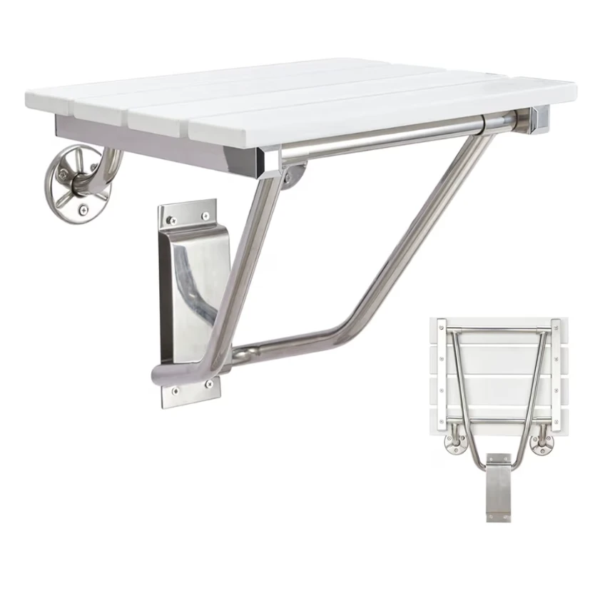White Folding Shower Seat