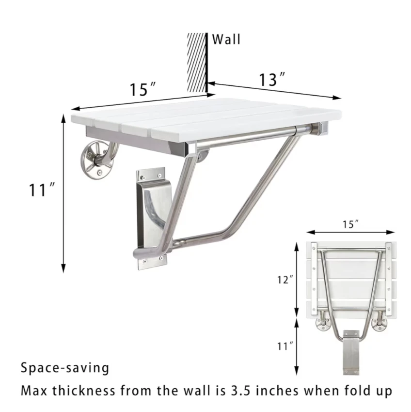 White Folding Shower Seat - photo 3