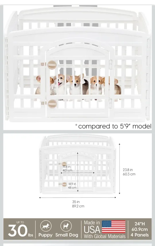 White Richell Convertible Elite Pet Gate/Pen image indicator(3)