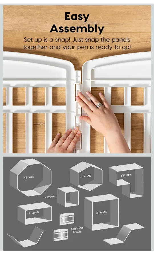 White Richell Convertible Elite Pet Gate/Pen image indicator(5)