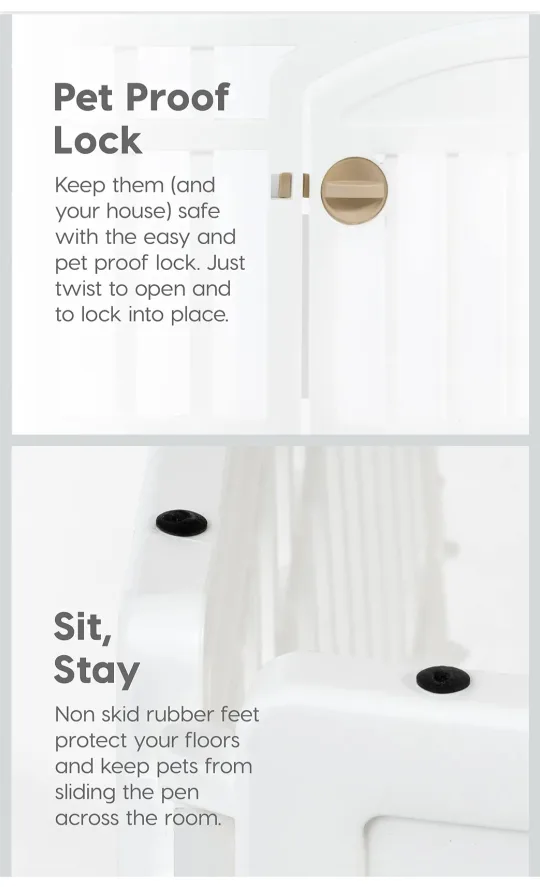 White Richell Convertible Elite Pet Gate/Pen image indicator(6)