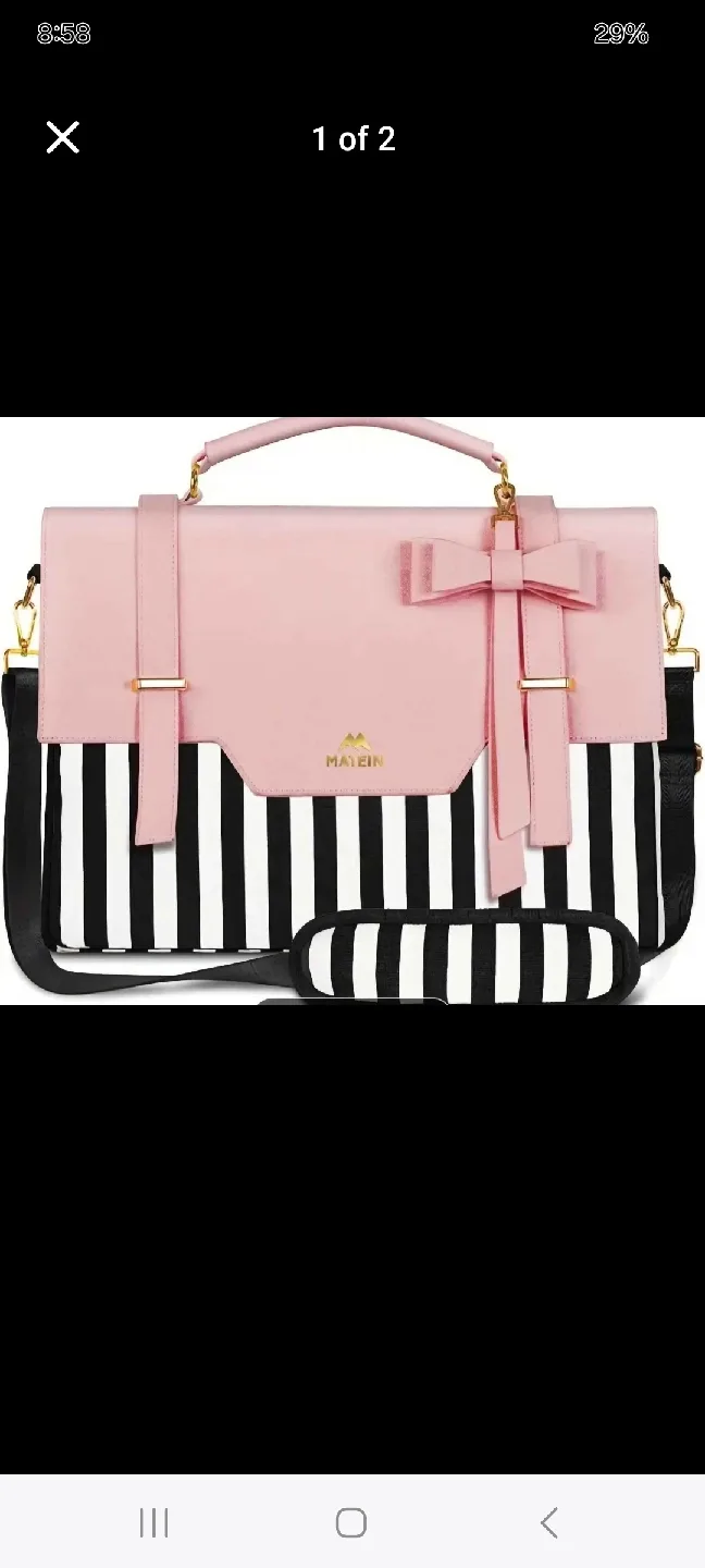 Matein Pink & Black Laptop Bag thumbnail