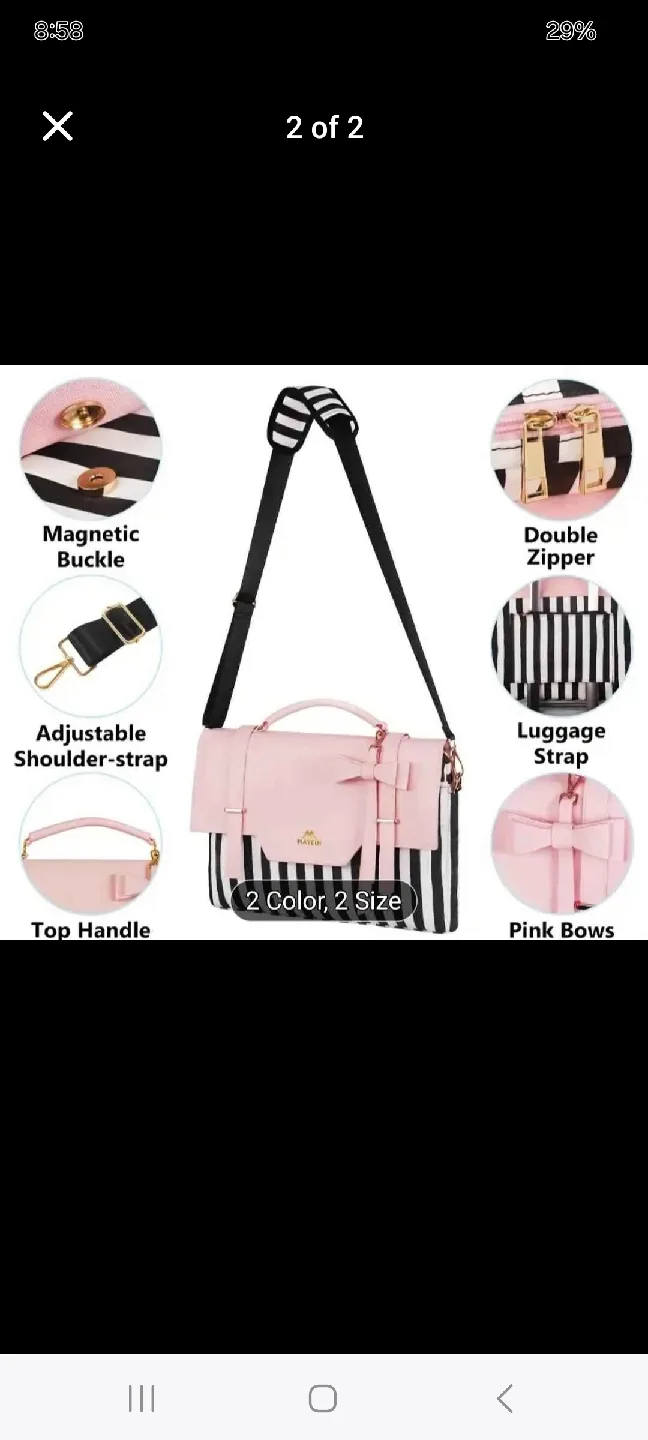 Matein Pink & Black Laptop Bag image indicator(2)