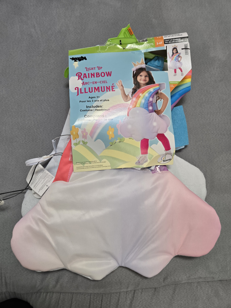 kids cloud rainbow halloween costume w led lights