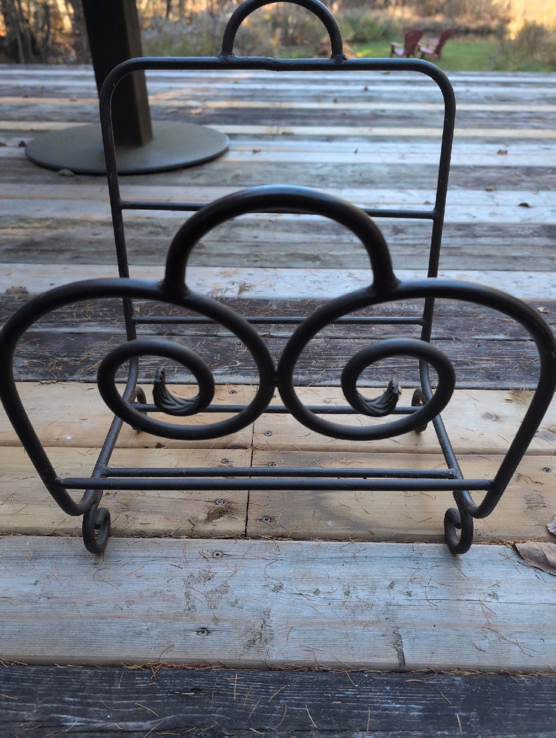 Metal Log Rack with Decorative Design - photo 2