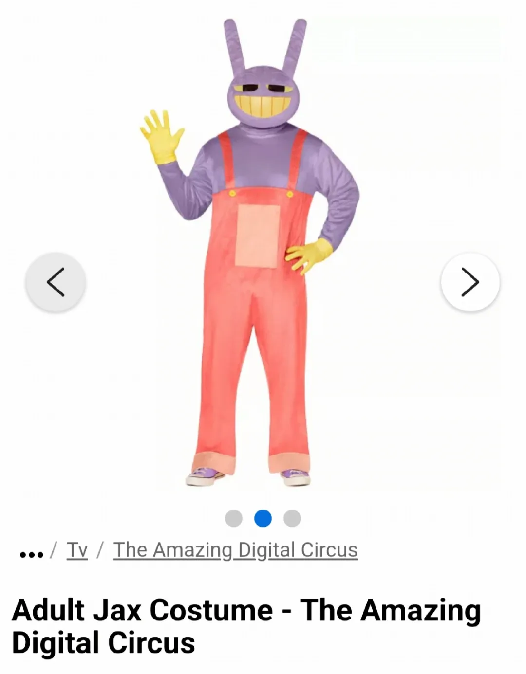 The Amazing Digital Circus Jax Costume - Adult Medium image indicator(2)
