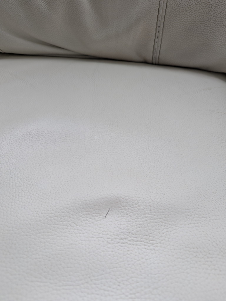 White Leather Power Reclining Sofa - photo 4