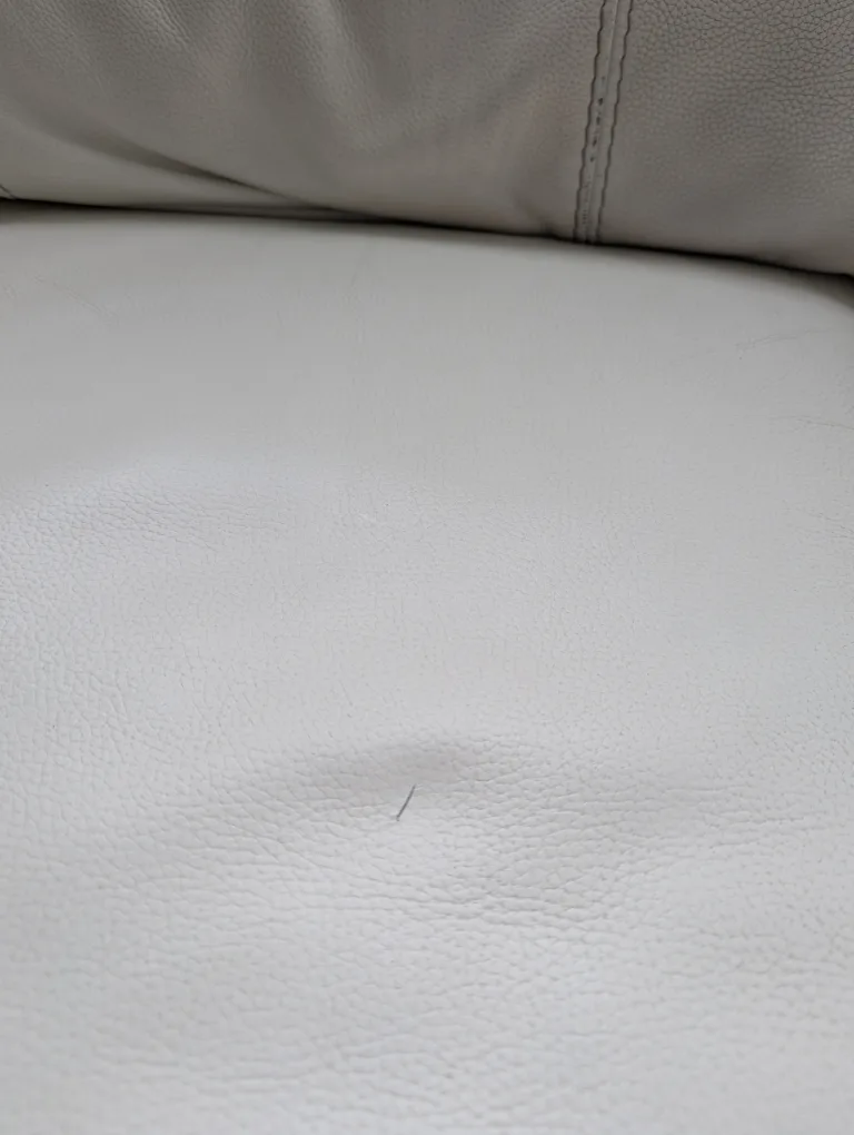White Leather Power Reclining Sofa image indicator(4)