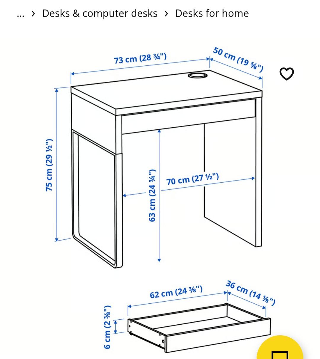 IKEA MICKE White Desk - photo 5