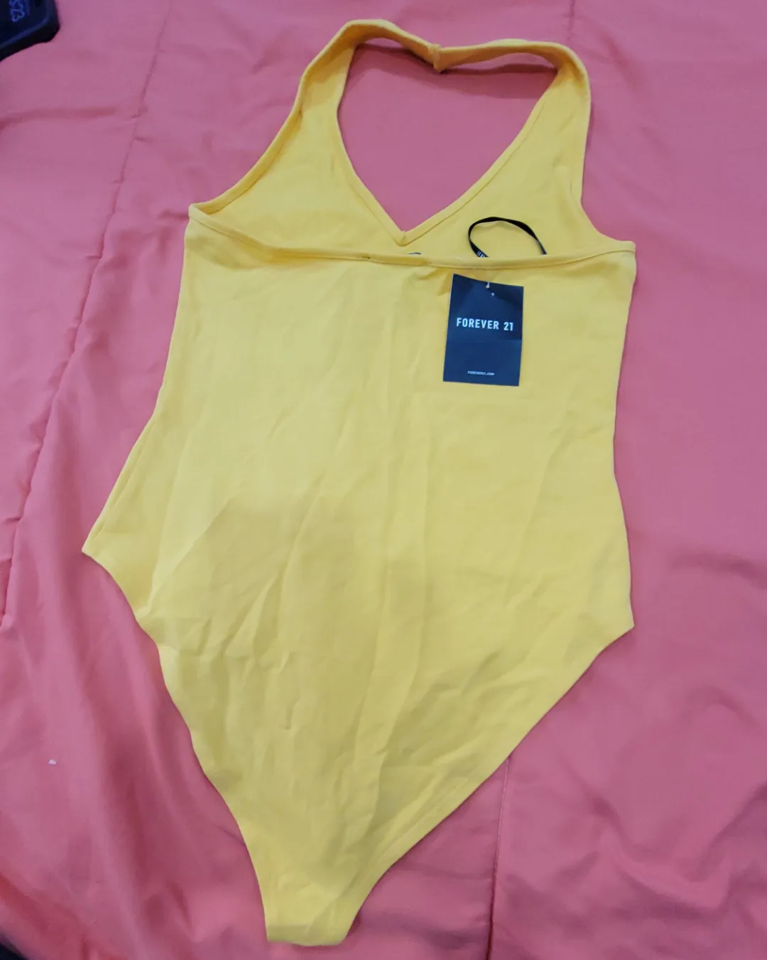 Forever 21 Yellow Halter Bodysuit - New with Tags! image indicator(2)