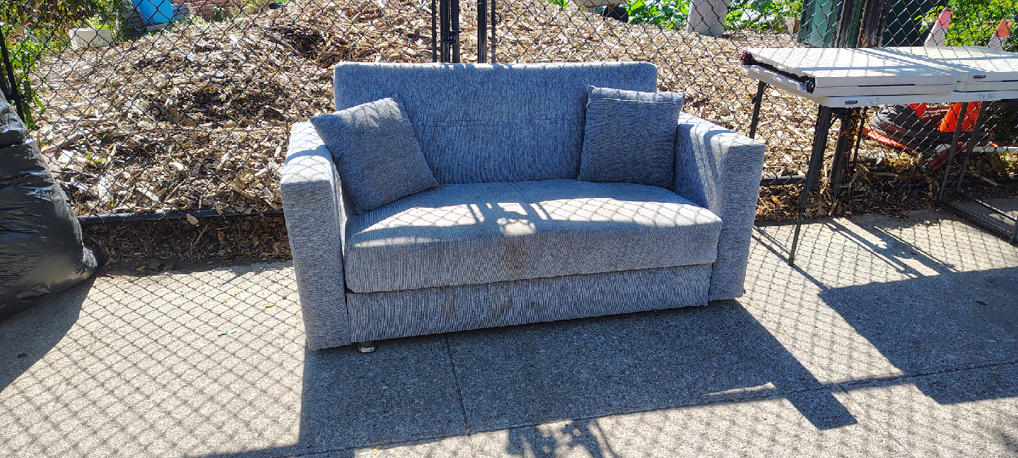Gray Loveseat Sofa Bed with Storage