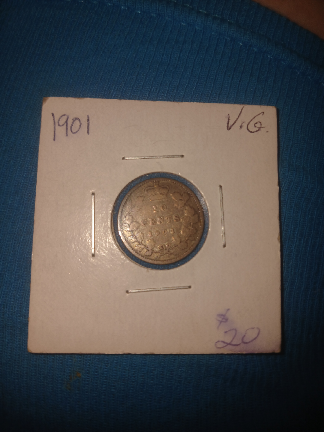 1901 Canadian 10 cents coin