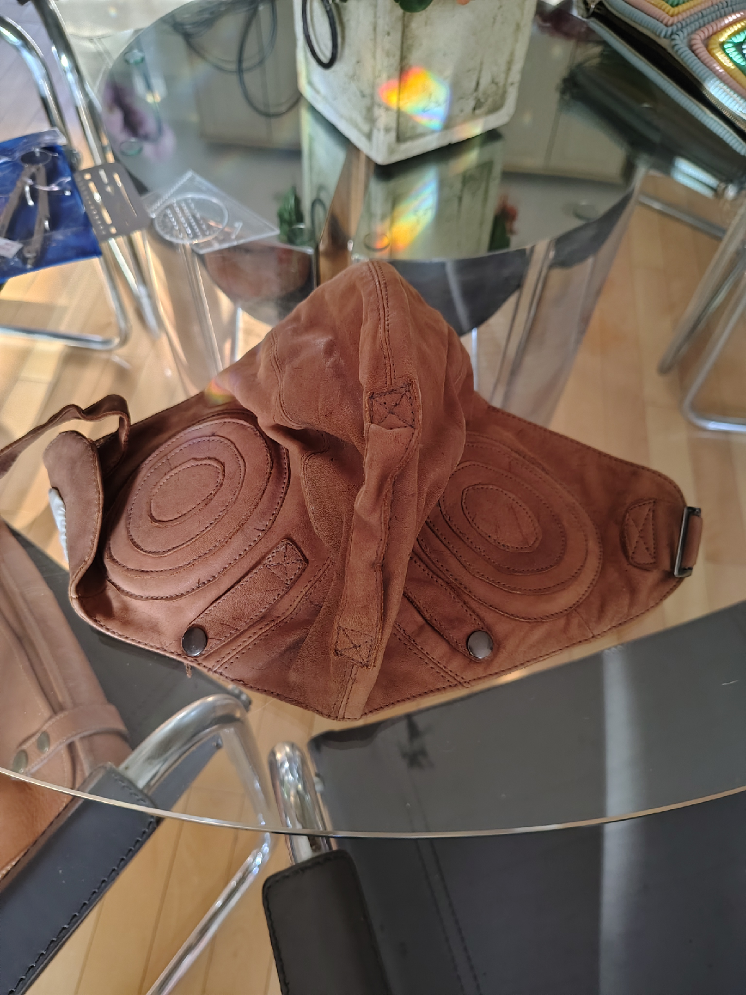 Vintage Brown Leather Aviator Hat - Size M.  Robert - photo 4