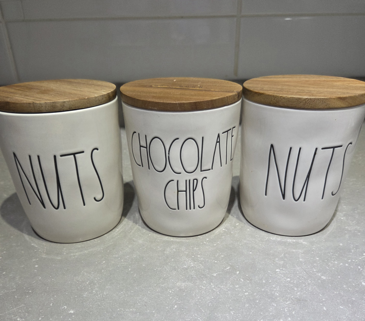 Rae Dunn Canisters - Nuts & Chocolate Chips
