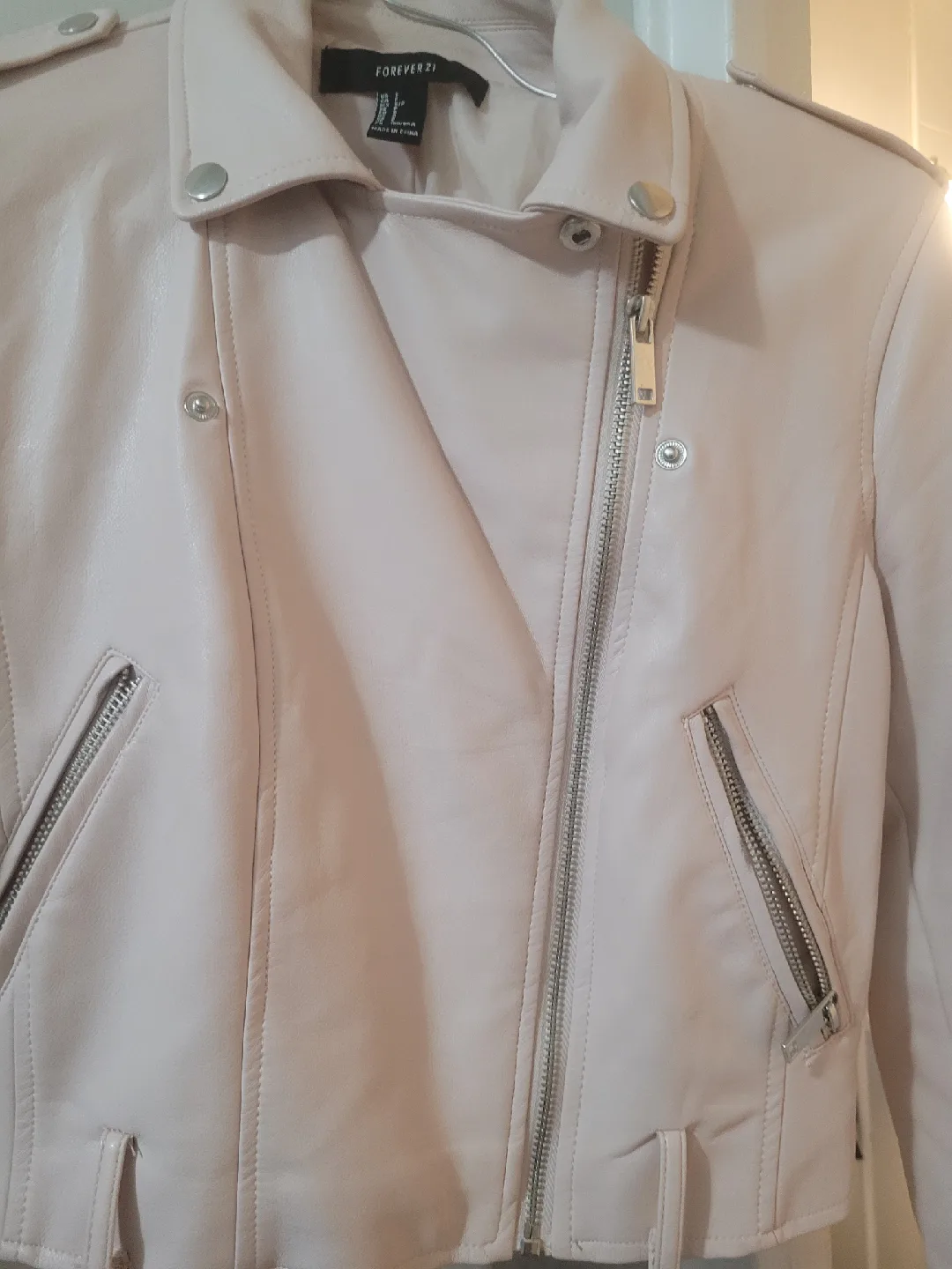 Faux Leather Biker Jacket Size S image indicator(5)